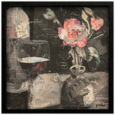 Bartender - Hand-Made Dimensional Art Collage, Under Glass, Encased on a Black Shadowbox Frame